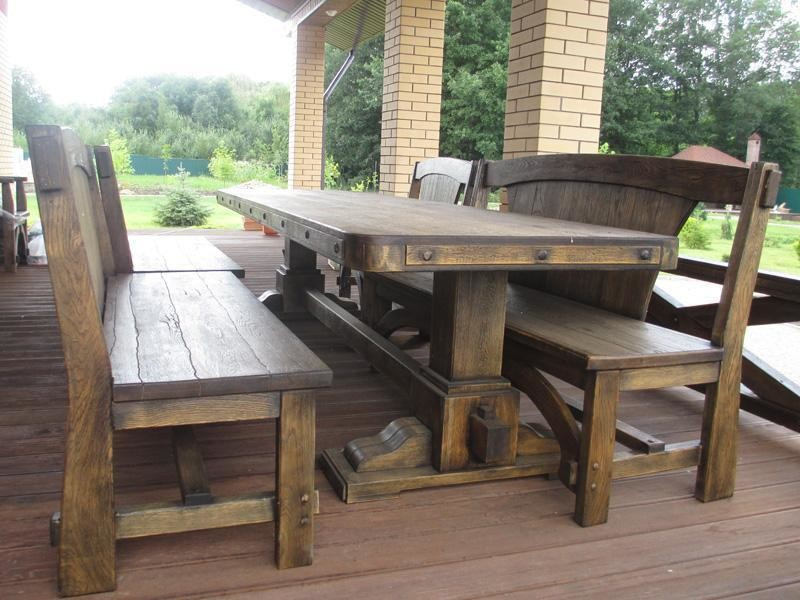 Садовая, дачная, уличная мебель из натурального дерева, 100% массив дуба