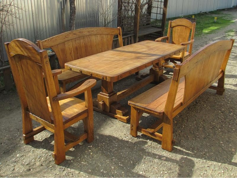 Садовая, дачная, уличная мебель из натурального дерева, 100% массив дуба