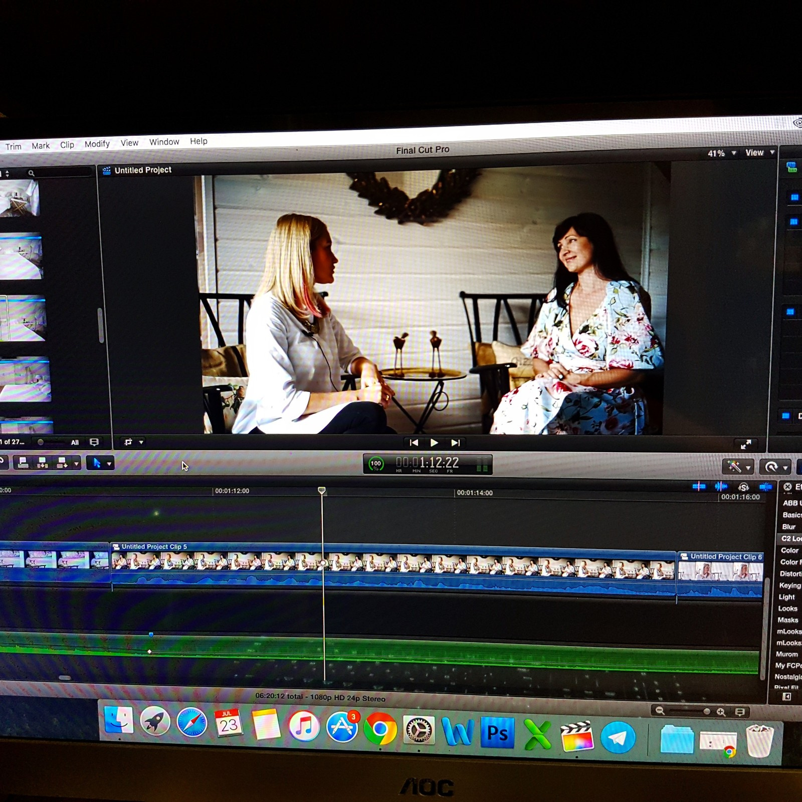 Монтаж видео, цветокоррекция