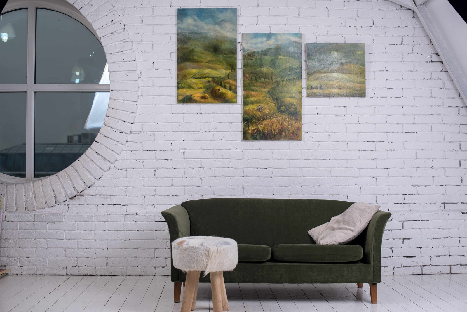 ТРИПТИХ "Тосканский полдень" в интерьере LOFT