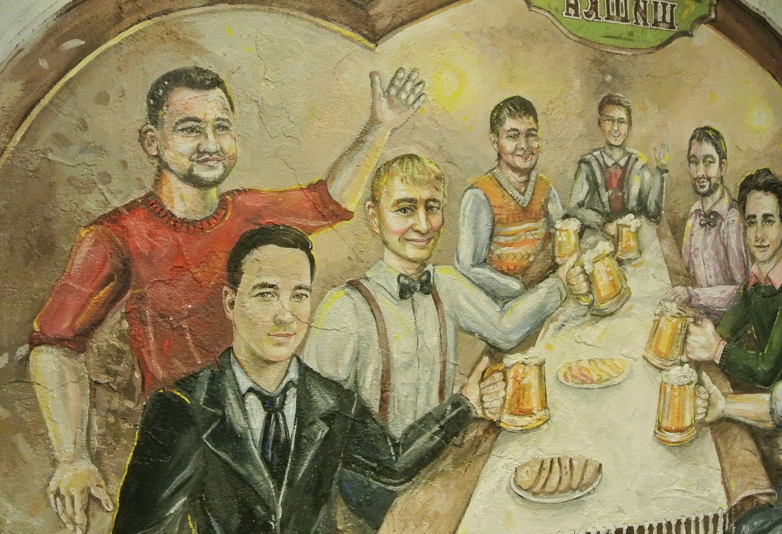 Роспись стен для кафе "Хмель и шишка" г. Чебоксары