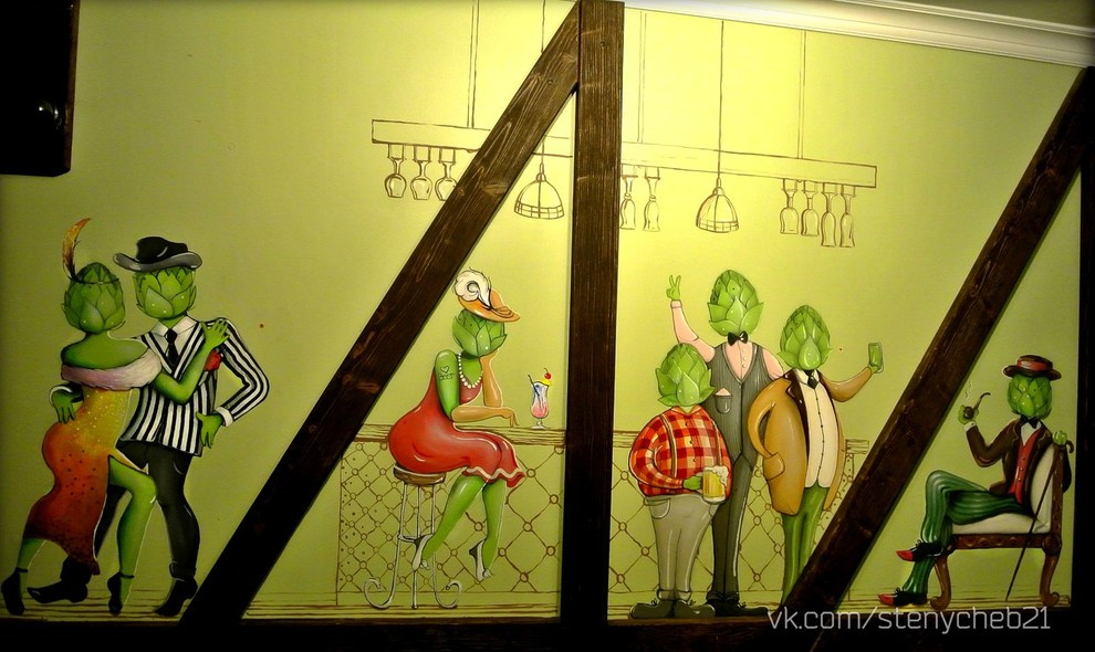 Обложка проекта: Роспись стен для кафе "Хмель и шишка" г. Чебоксары