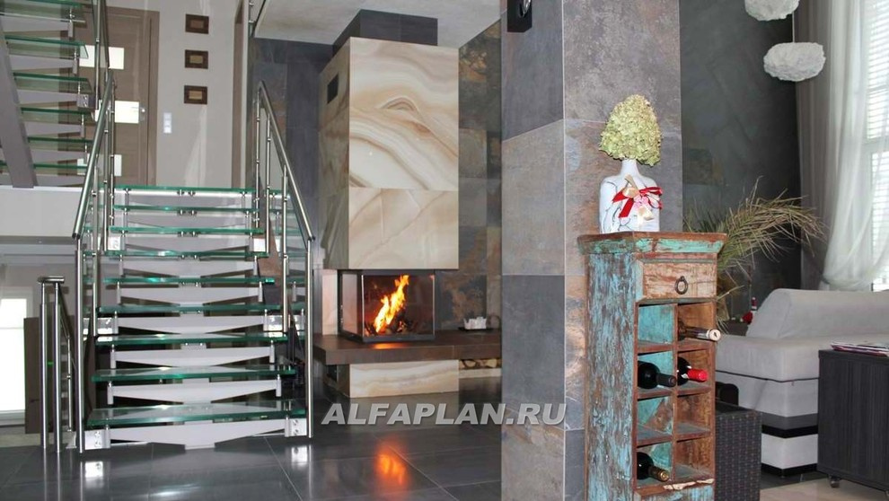 Реализация и интерьеры проекта коттеджа "Три семерки" 77а + проект бассейна 287В