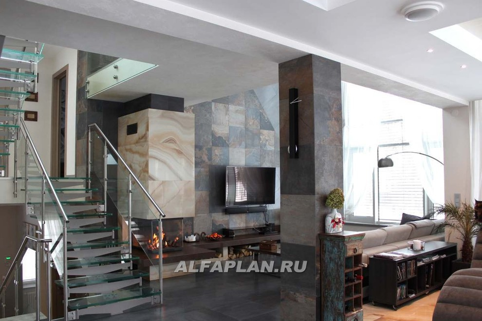 Реализация и интерьеры проекта коттеджа "Три семерки" 77а + проект бассейна 287В