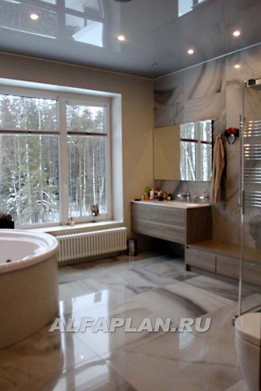 Реализация и интерьеры проекта коттеджа "Три семерки" 77а + проект бассейна 287В