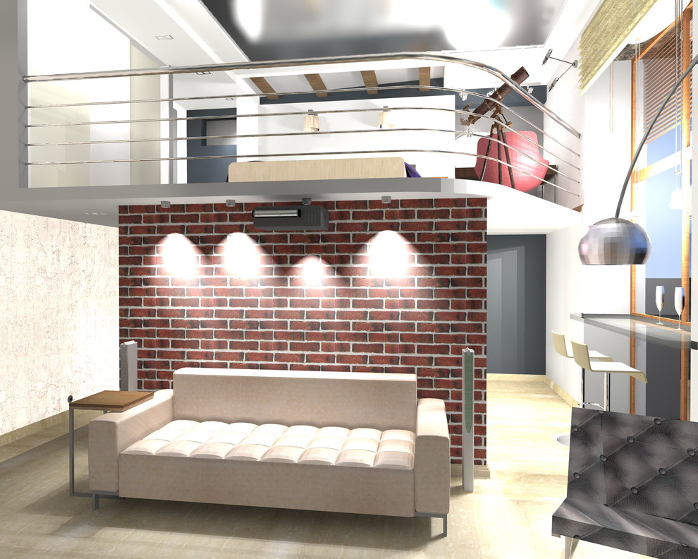 Дизайн-проекта интерьера квартиры в стиле лофт в Волгограде