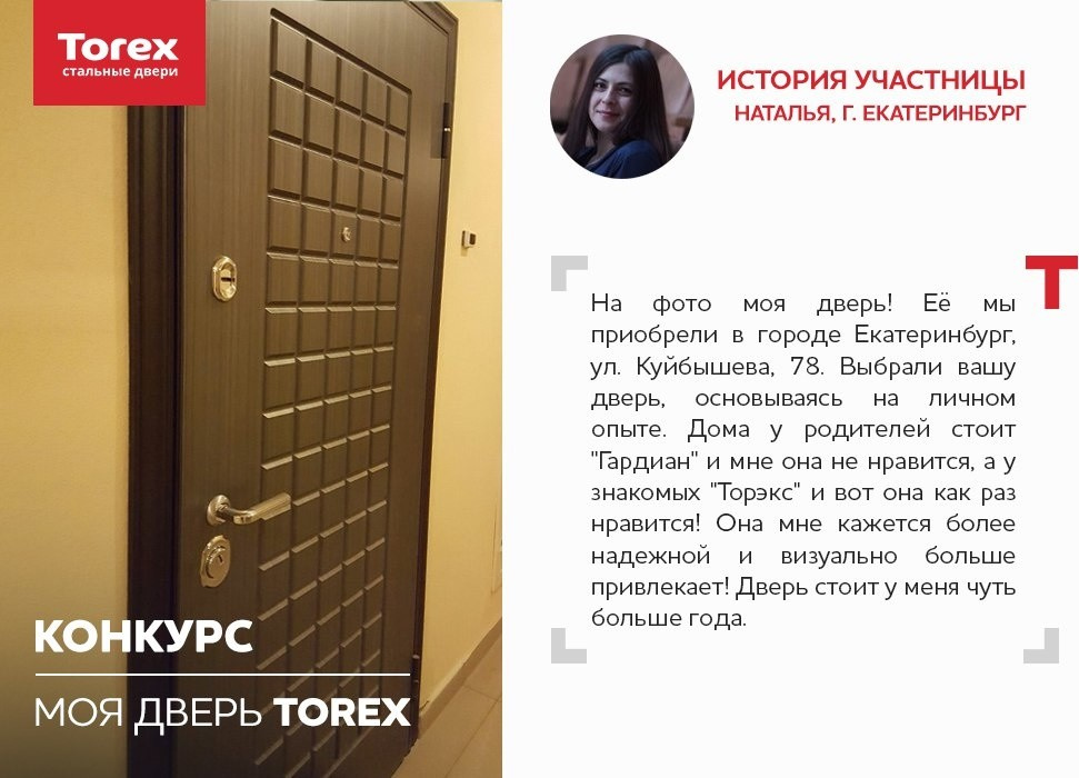Отзывы участников конкурса "Моя дверь Torex"