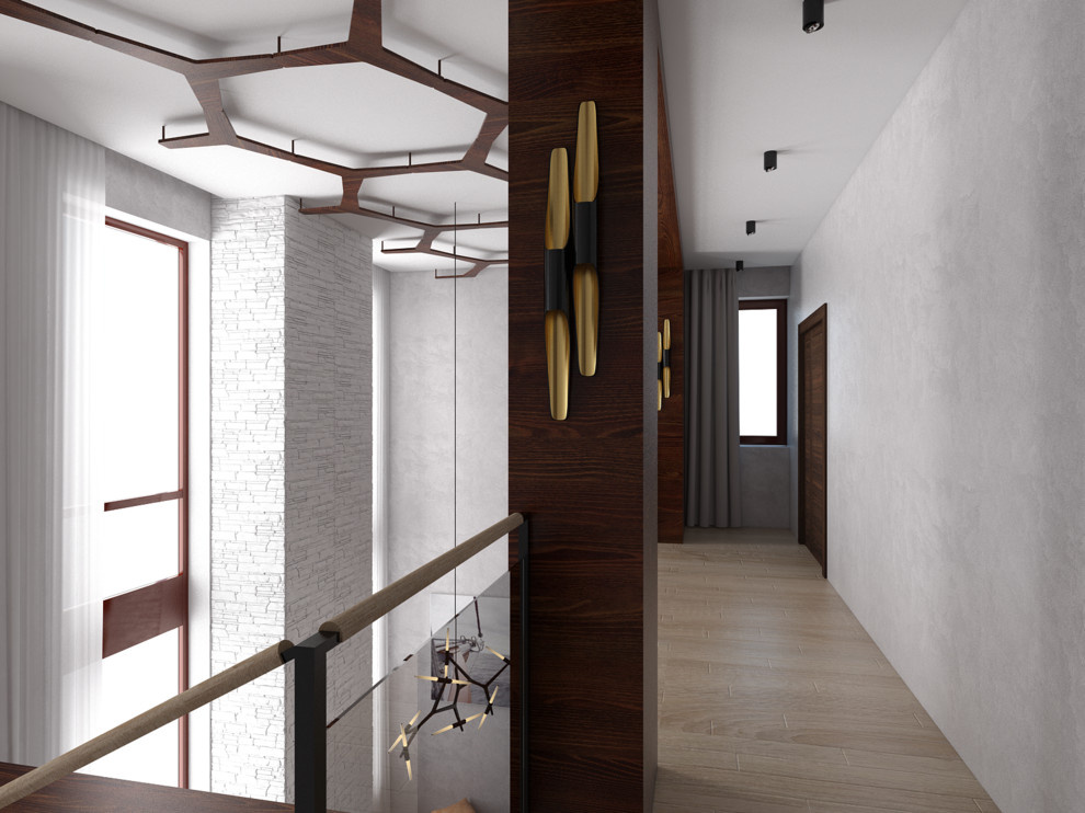 Гостиная-столовая и кухня дома в Пирогово