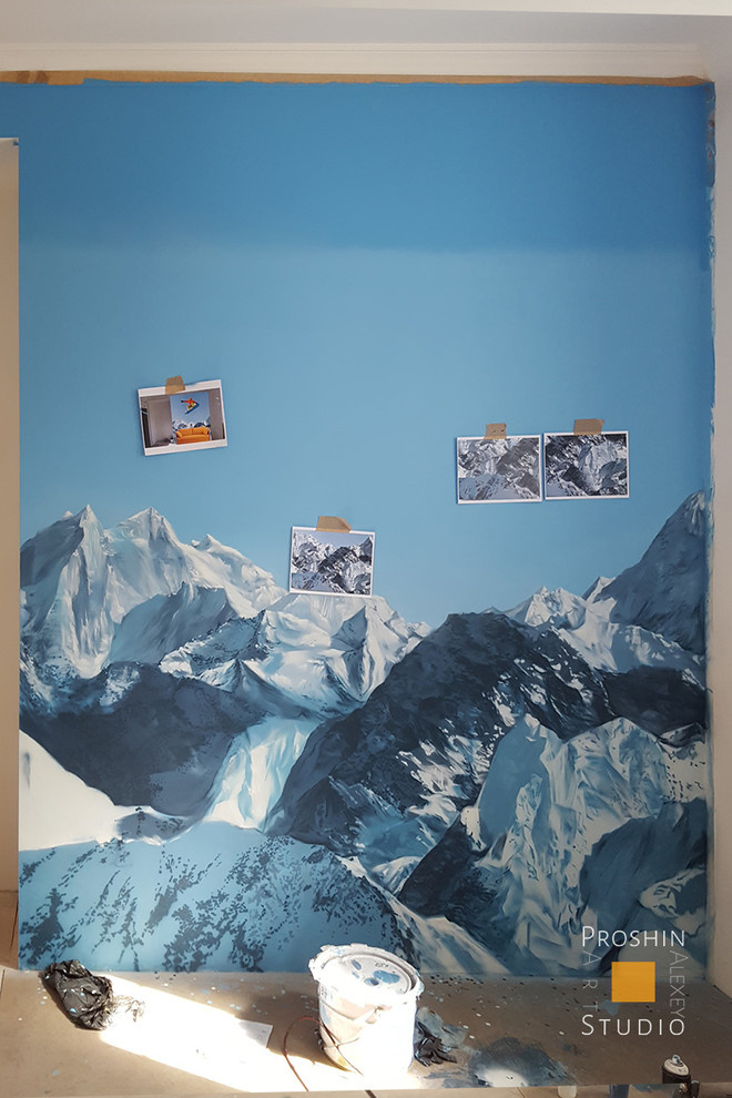 Роспись стены в детской комнате мальчика