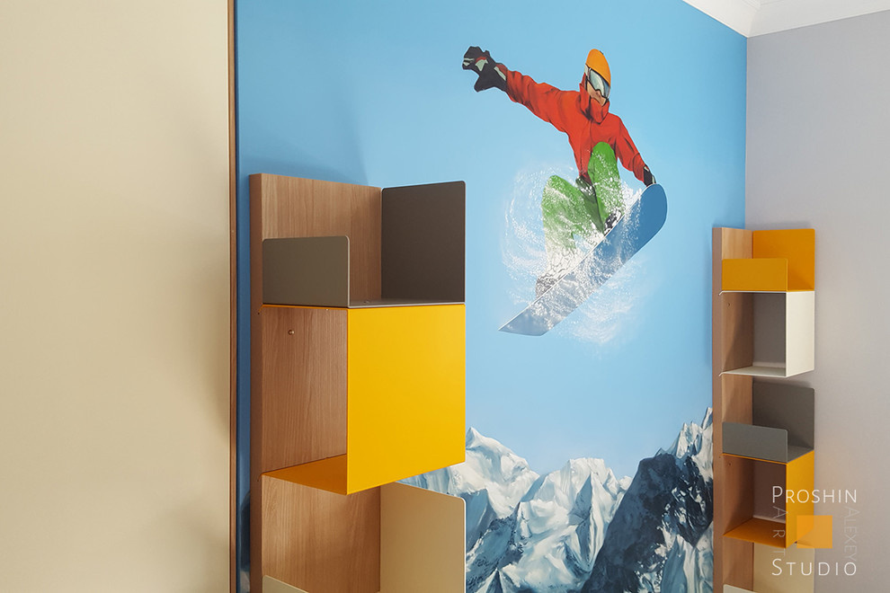 Роспись стены в детской комнате мальчика