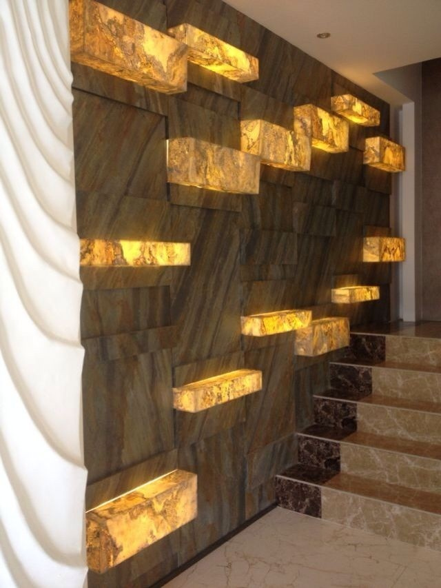 Каменный шпон в интерьере
