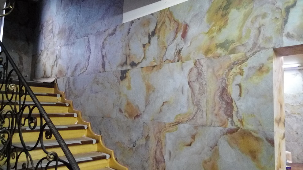 Каменный шпон в интерьере