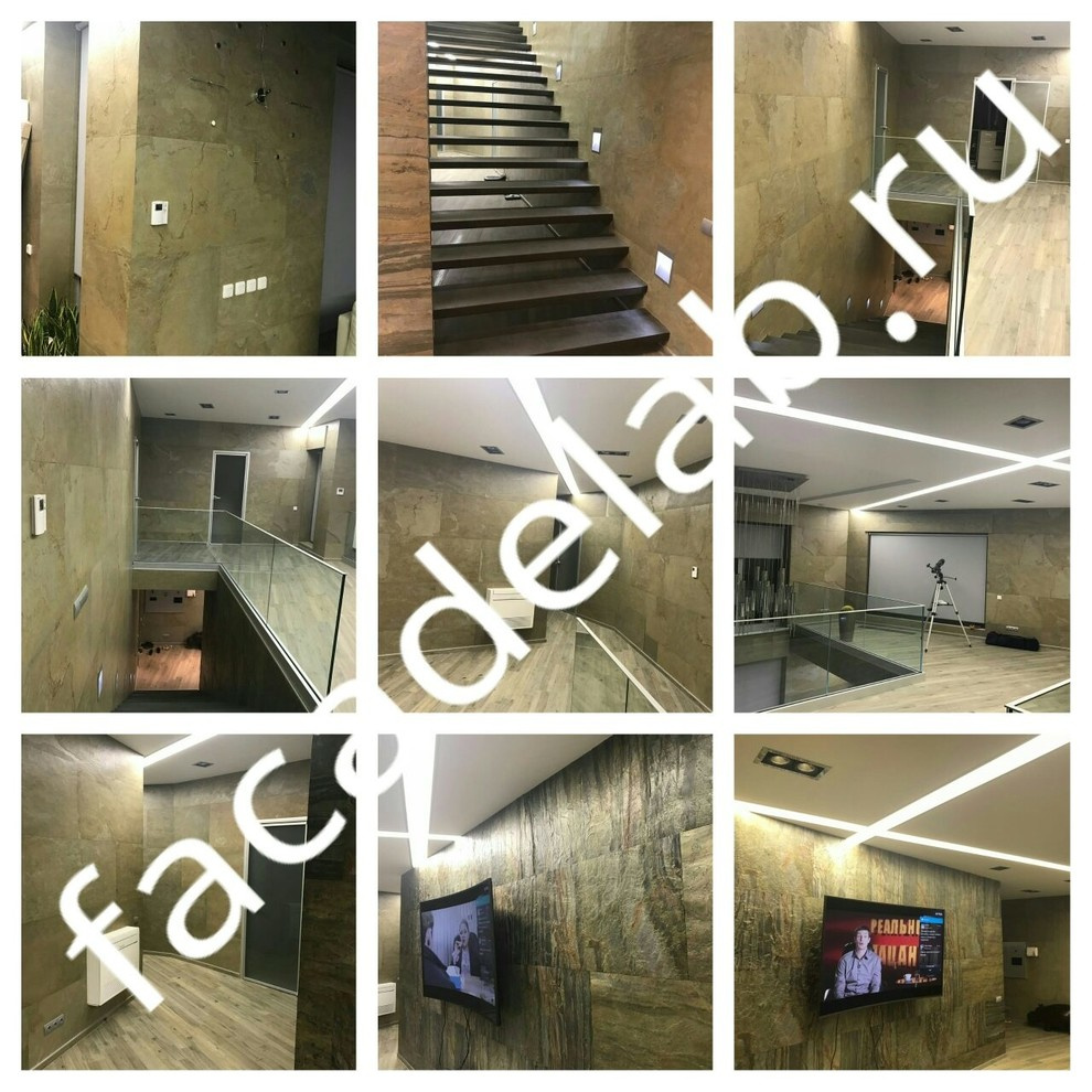 Каменный шпон в интерьере