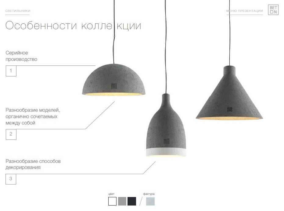 Оригинальные светильники от BetON!