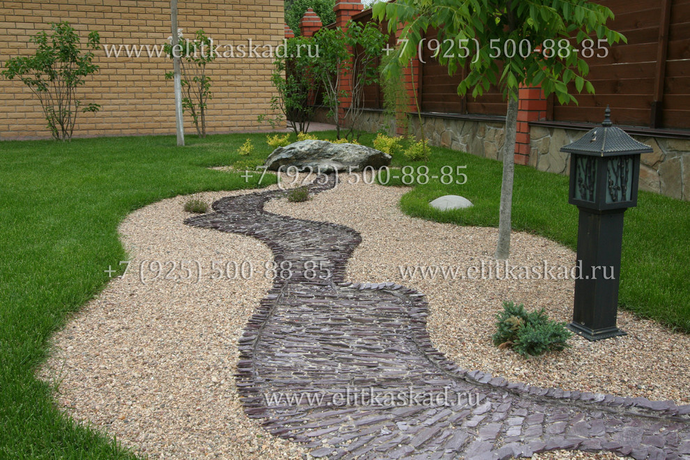 Обложка проекта: Осеченки. Подмосковье. Альпийская горка. Водопад. Пруд. Бескедка. Ручей.