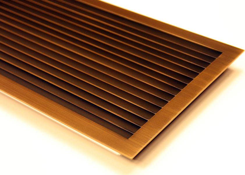 Обложка проекта: Стальные жалюзийные решетки с покрытием под латунь со старением