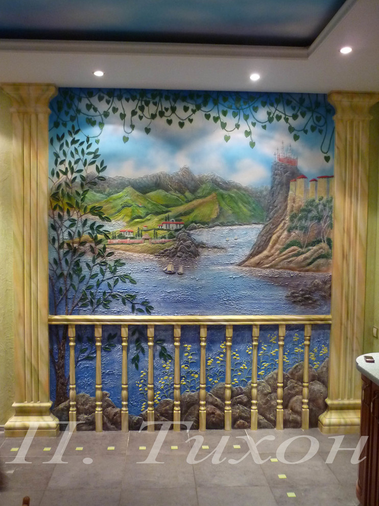 Морской пейзаж с итальянской виллой