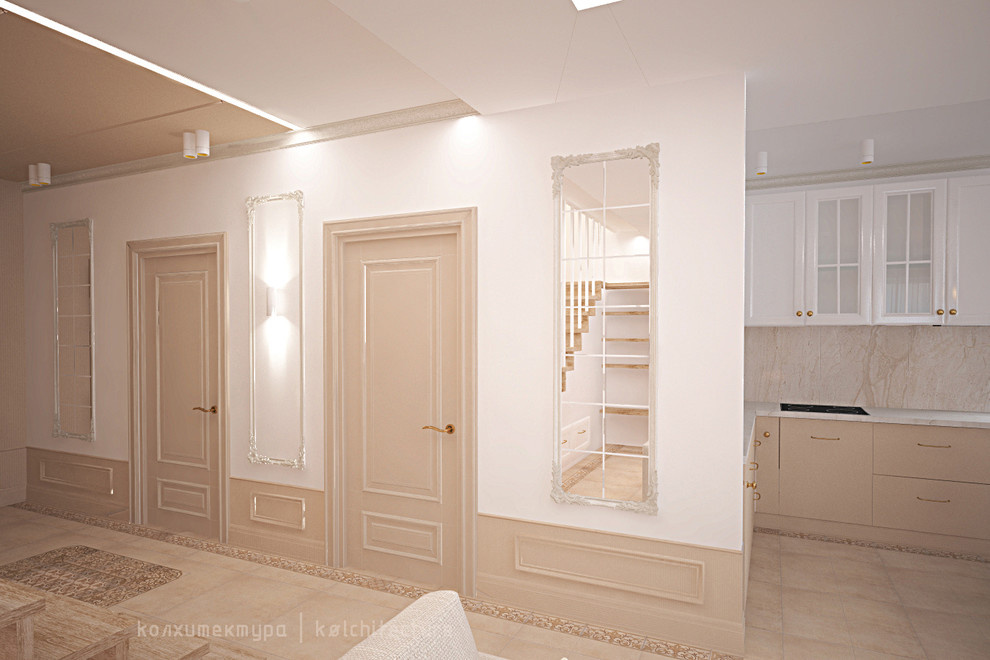КП "Республика Сантория". Двухэтажный жилой дом.Интерьер в стиле Классика-лайт