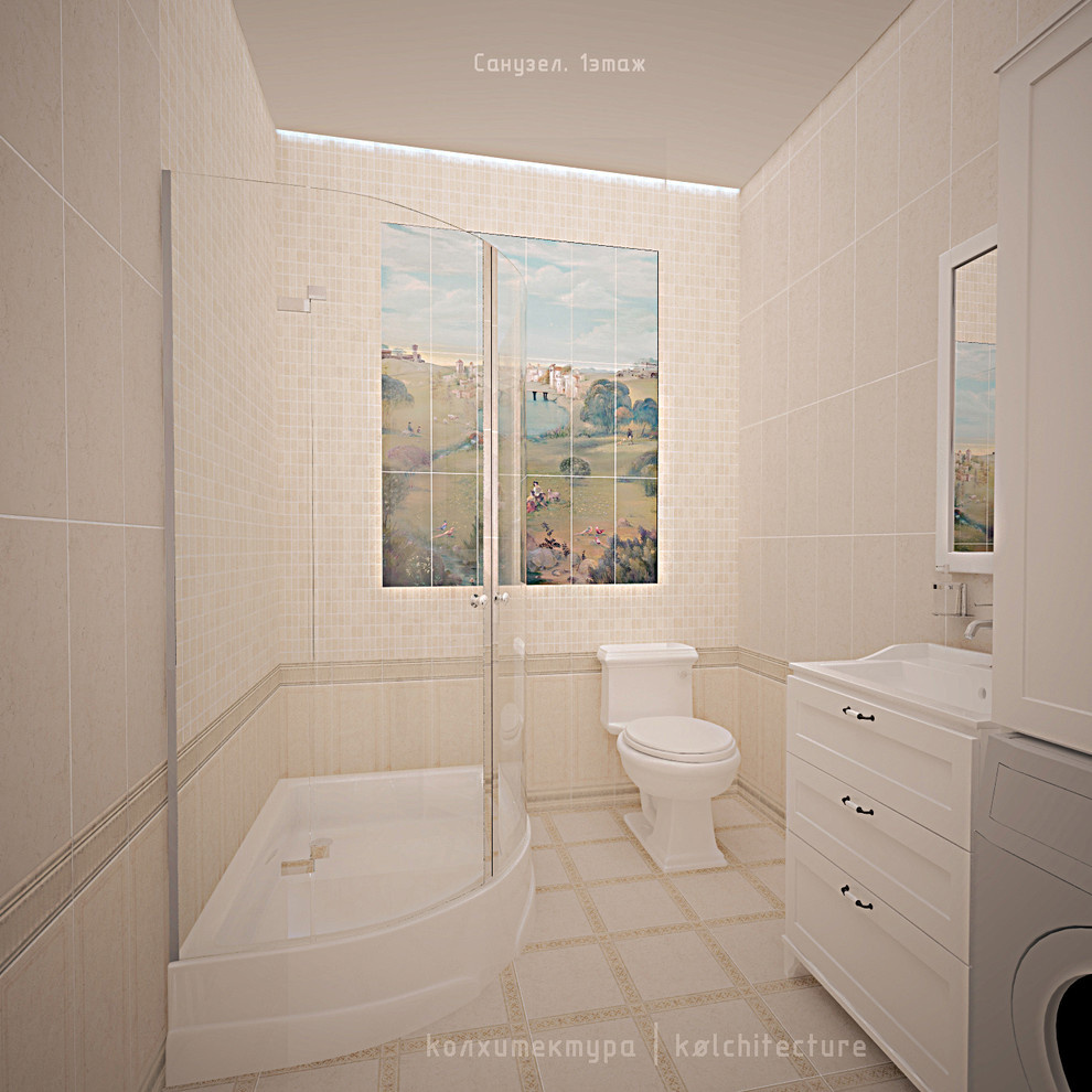 КП "Республика Сантория". Двухэтажный жилой дом.Интерьер в стиле Классика-лайт