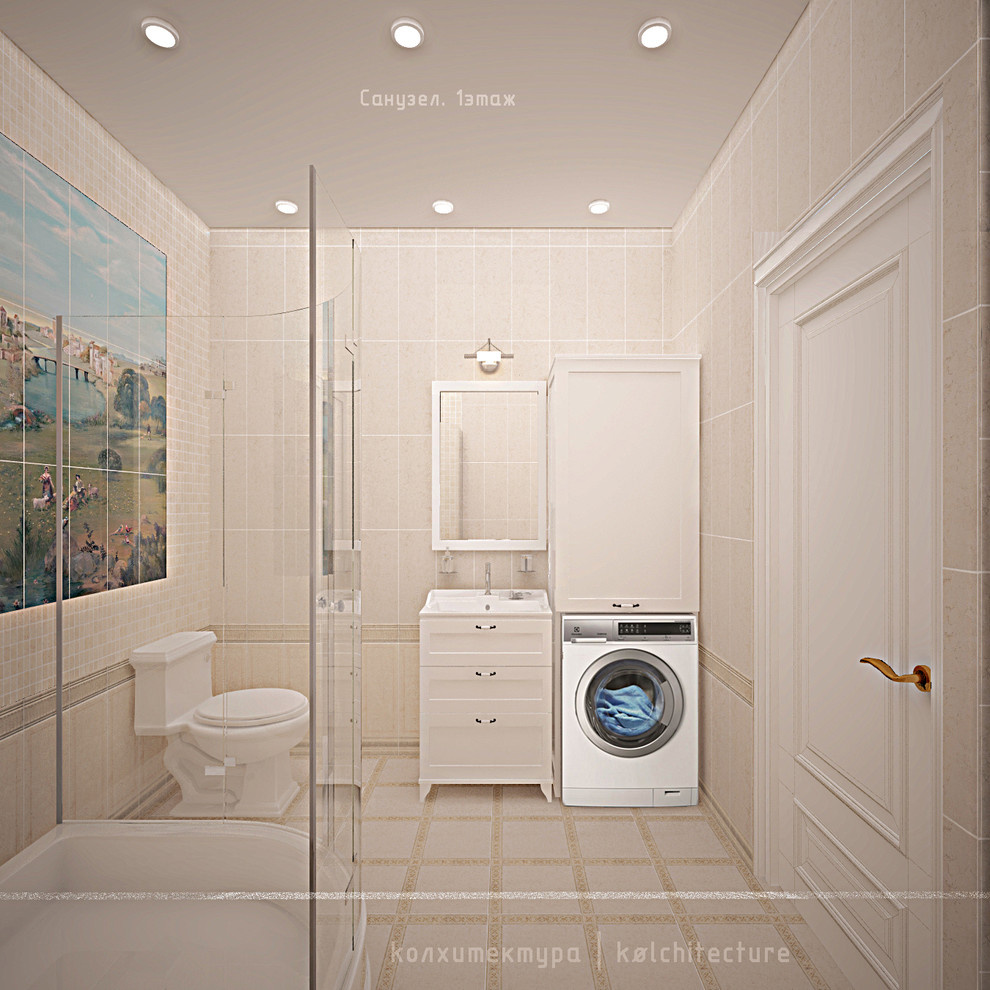 КП "Республика Сантория". Двухэтажный жилой дом.Интерьер в стиле Классика-лайт