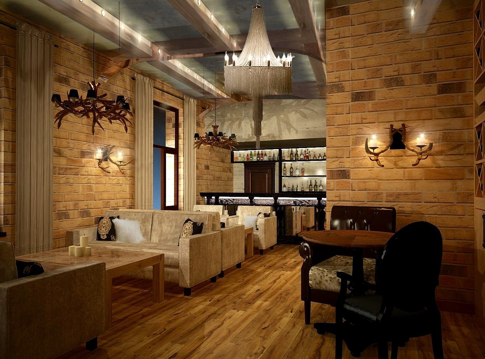 Ресторан загородного отеля в стиле шале