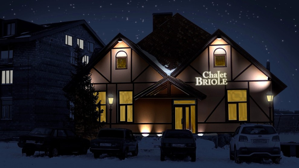 Ресторан загородного отеля в стиле шале