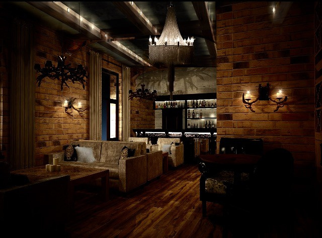 Ресторан загородного отеля в стиле шале