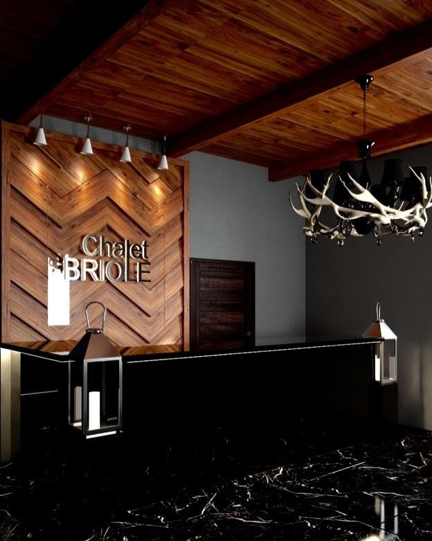 Ресторан загородного отеля в стиле шале