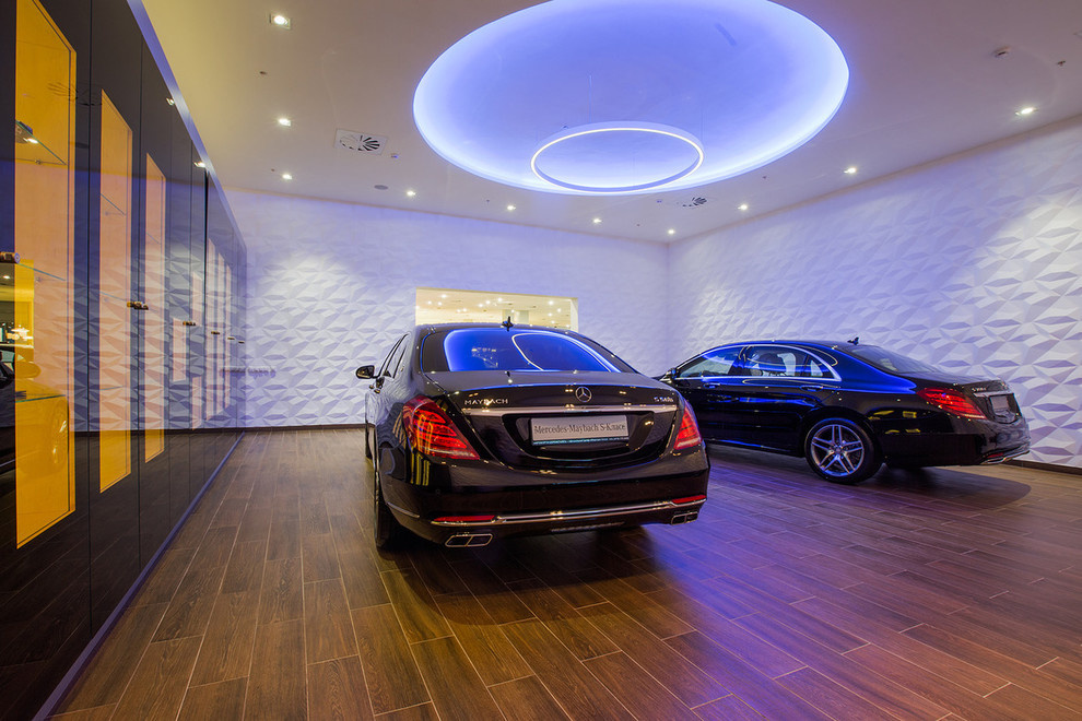 Гипсовые панели в интерьере автосалона Mercedes