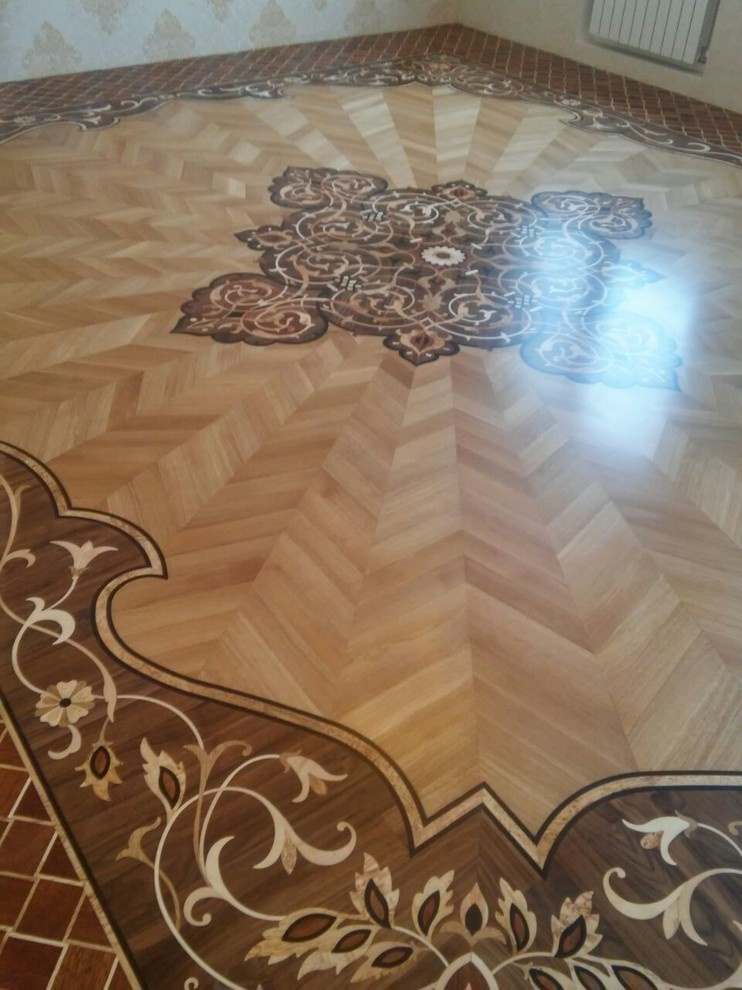Частный интерьер , изготовление художественного паркета