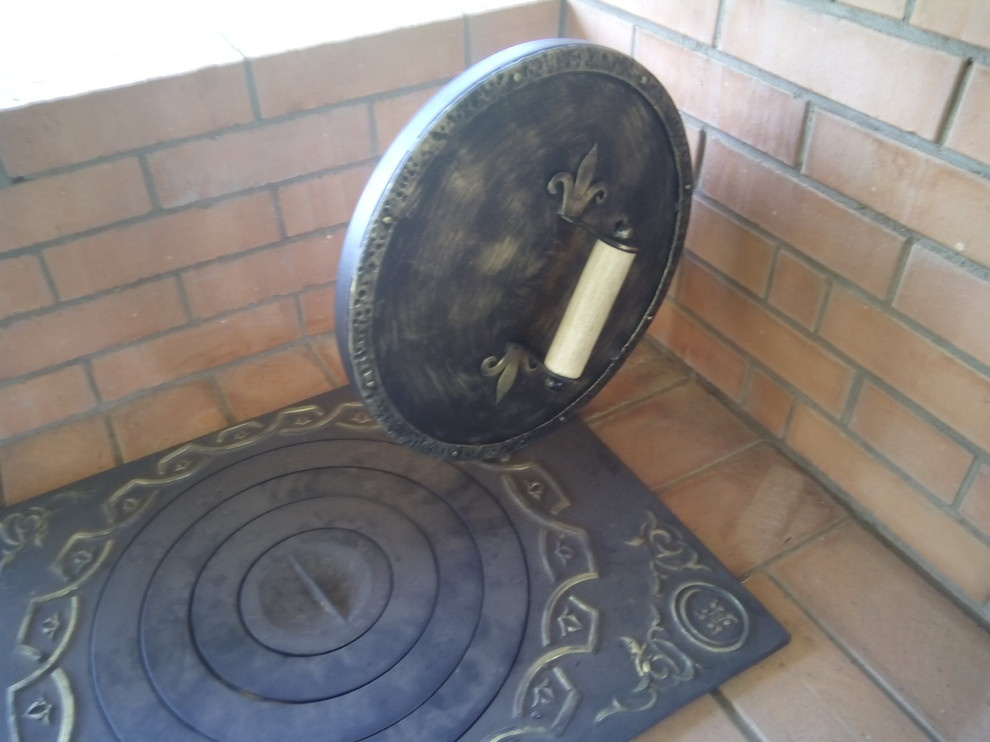 Барбекю комплекс с русской печью, очагом для казана и мокой.