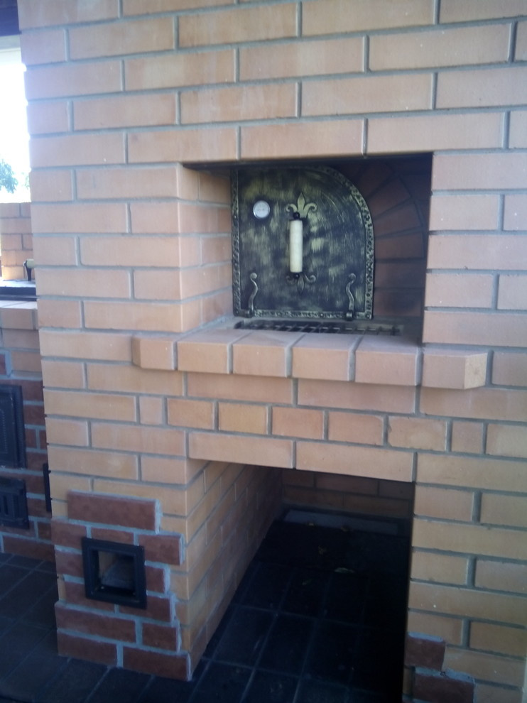 Обложка проекта: Барбекю комплекс с русской печью, очагом для казана и мокой.