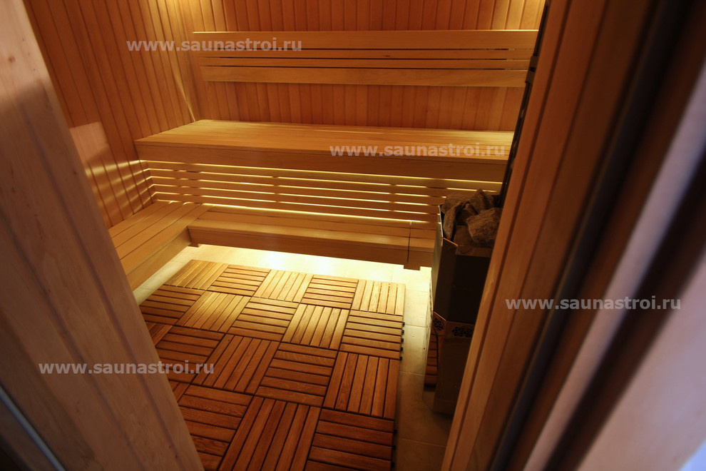 Внутренняя отделка парной - "Сауна в спокойных тонах"