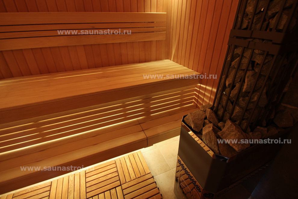 Внутренняя отделка парной - "Сауна в спокойных тонах"