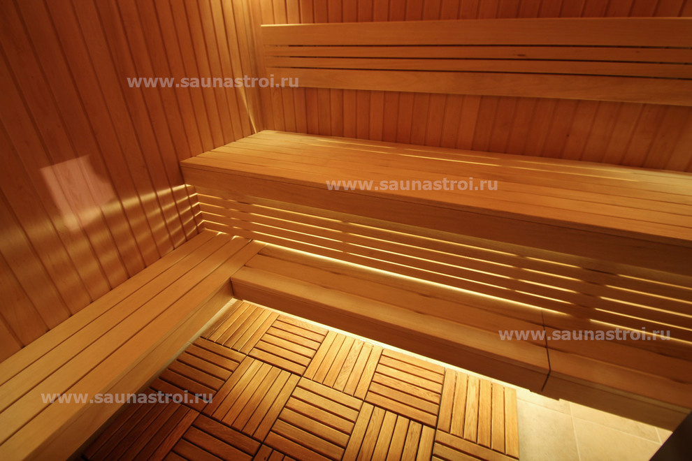 Внутренняя отделка парной - "Сауна в спокойных тонах"