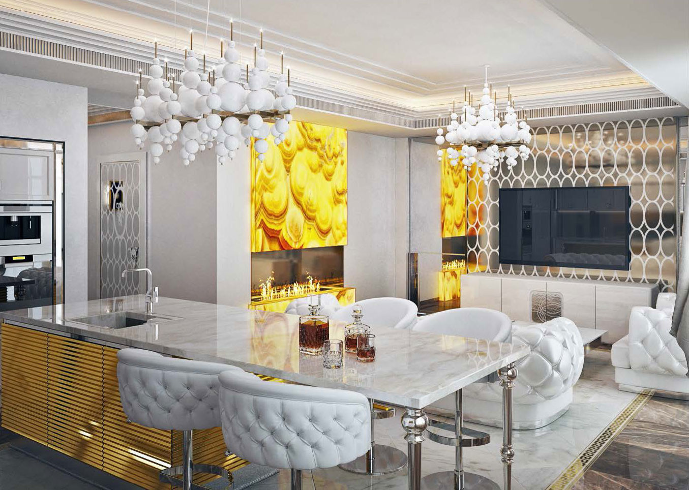 Золото на белом