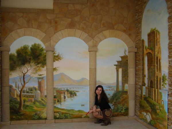Настенная роспись в Интерьере" Венеция"