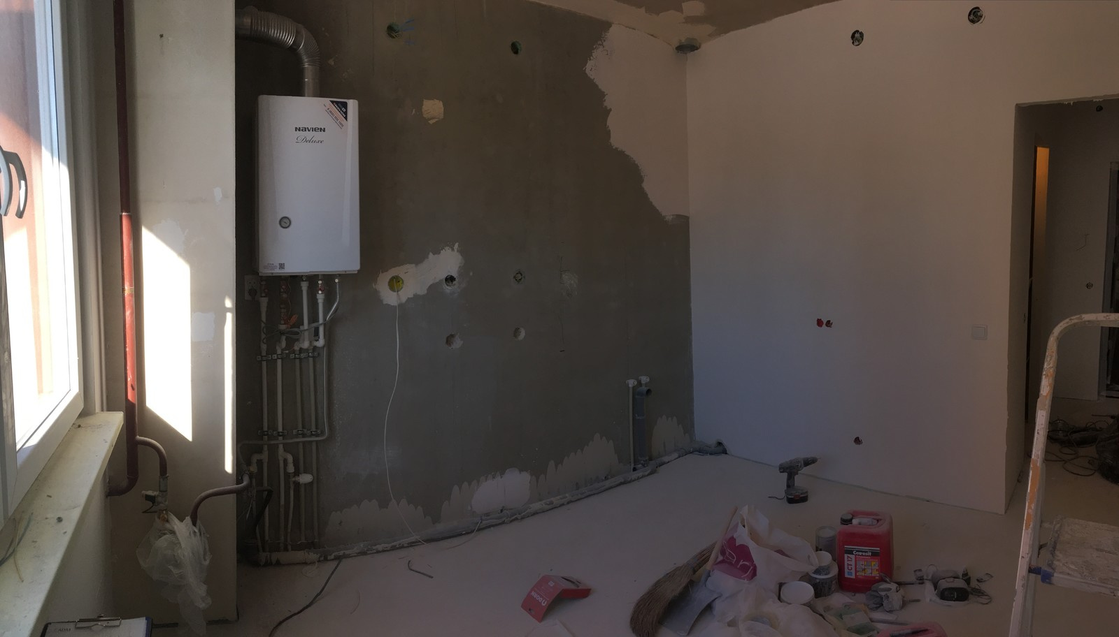 Обложка проекта: Проект кухни с поэтапными снимками: до, эскиз, после.