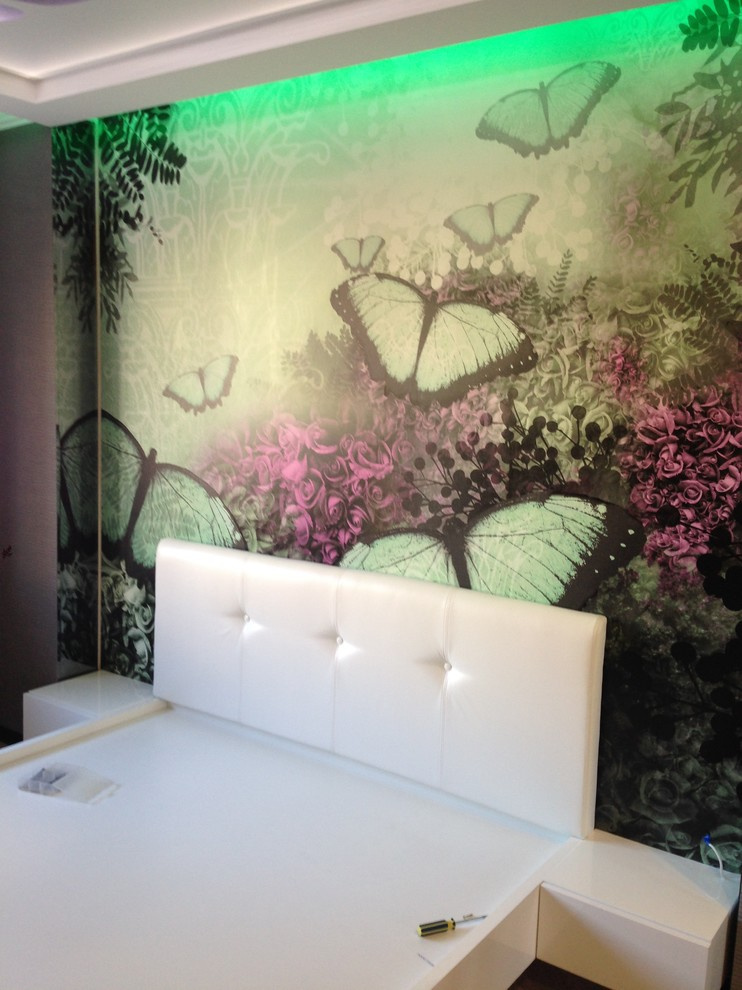 Шведские фотообои в спальне