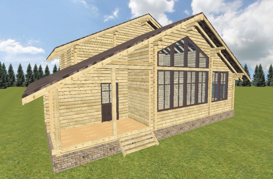 Проект дома из бруса в стиле шале "Альпы"