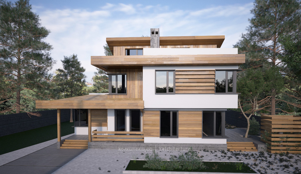 Первая очередь. Загородное домовладение из двух сообщающихся коттеджей.