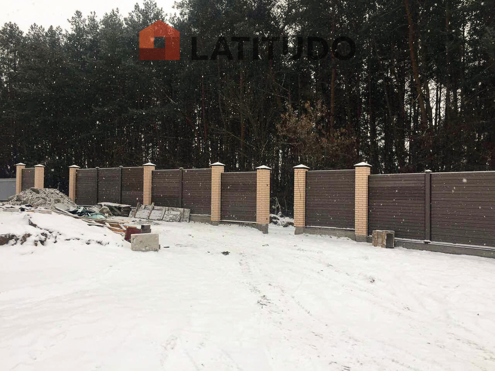 Забор из доски ДПК, цвет Венге