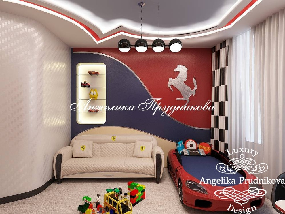 Дизайн интерьера детской под Ferrari