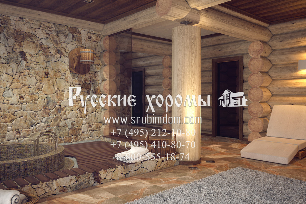 Купель в рубленной бане