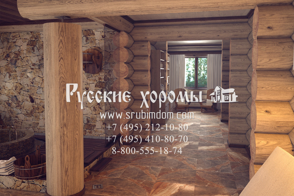 Купель в рубленной бане