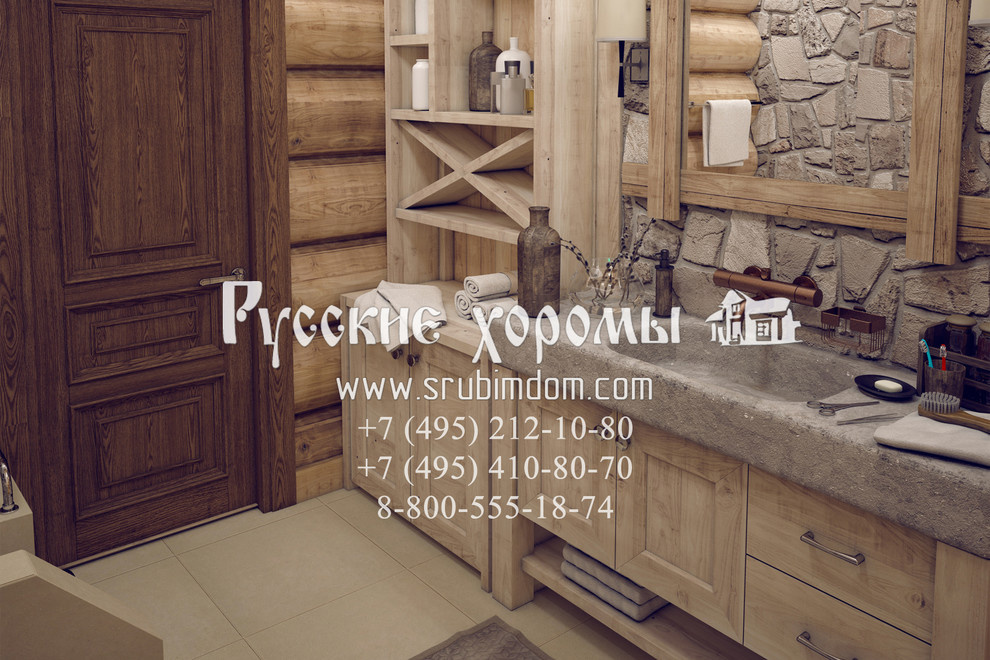 Интерьер санузла (отделка натуральным камнем)