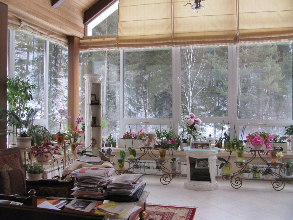 Зимний сад с панорамным остеклением