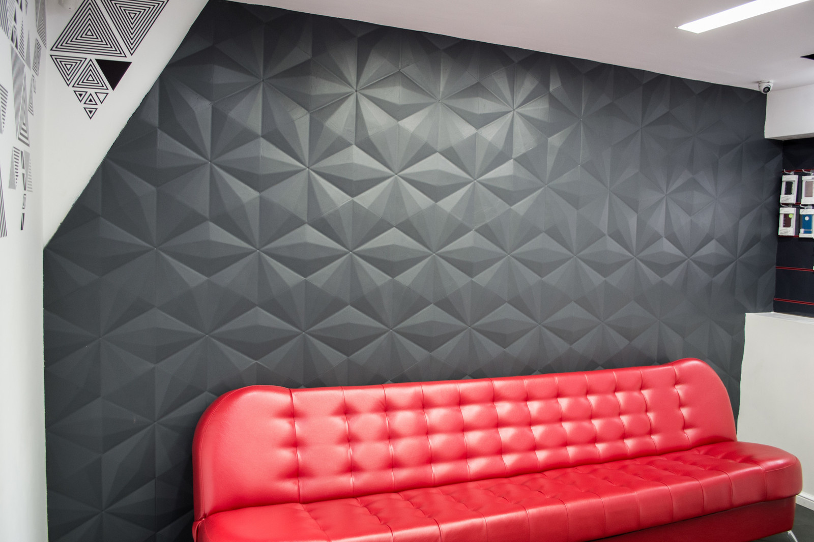 3D Панели Гексагон в интерьере