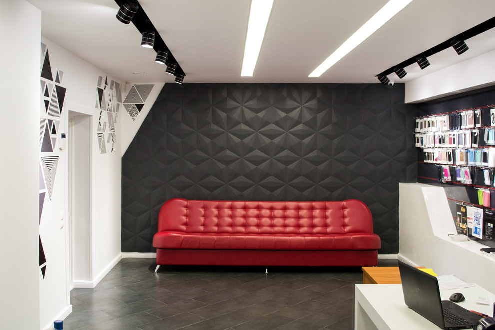 3D Панели Гексагон в интерьере