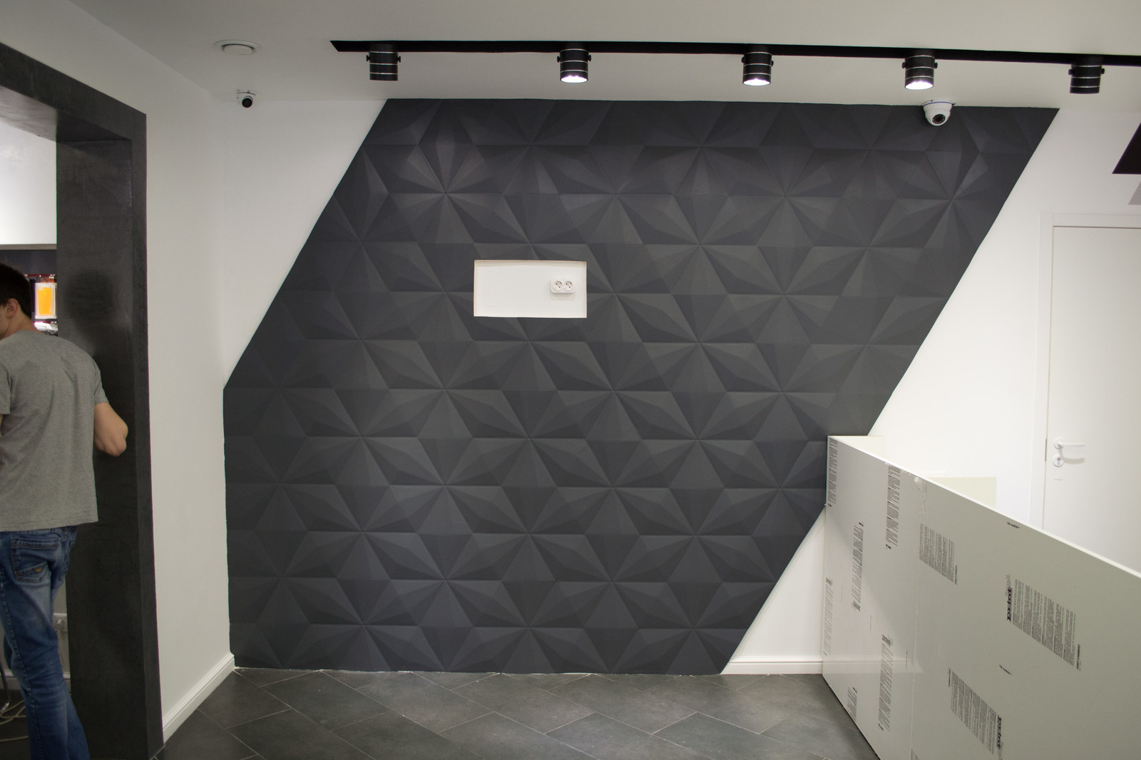 3D Панели Гексагон в интерьере